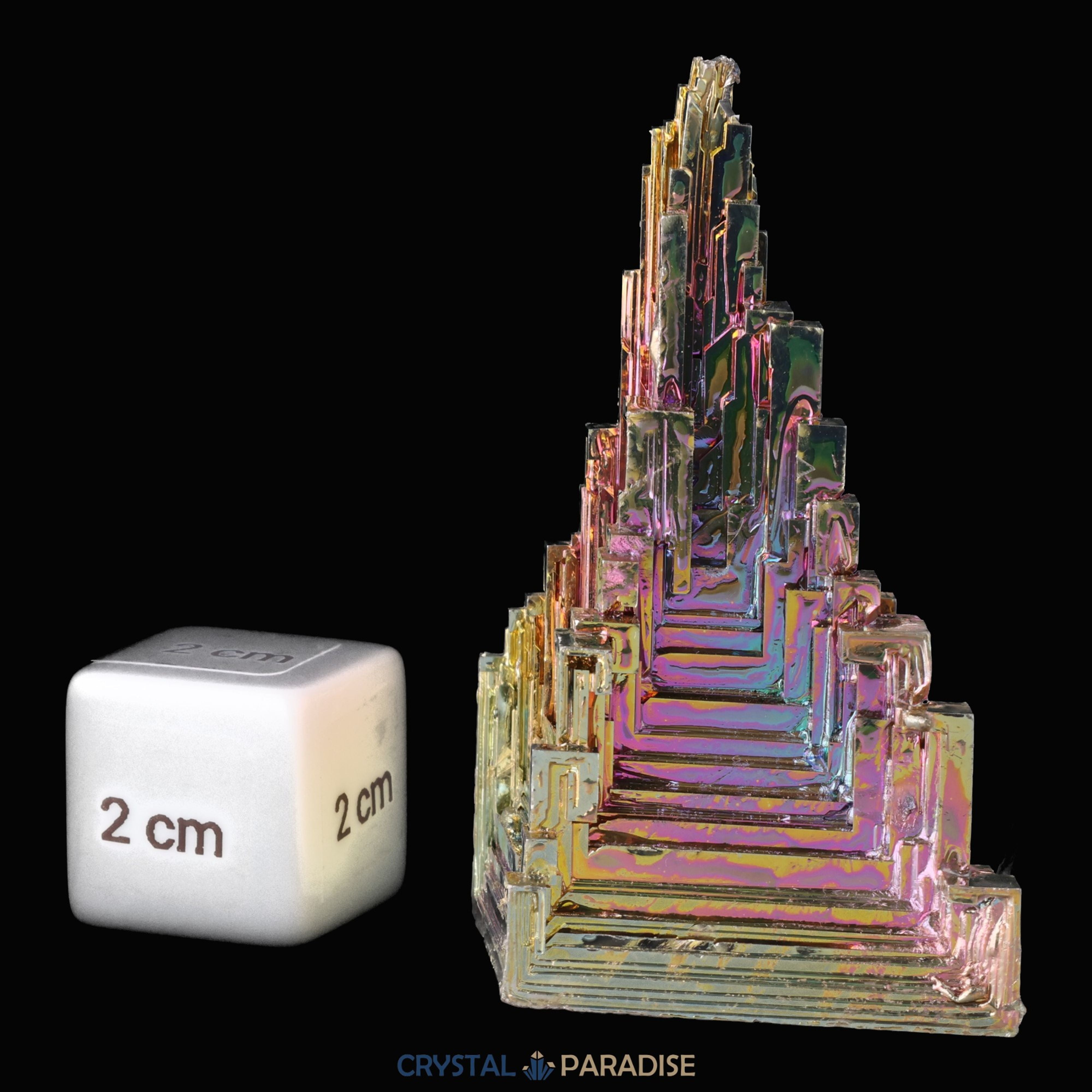 Regenbogen Wismut Kristall (gezüchtet) (142g) – Ansicht 6