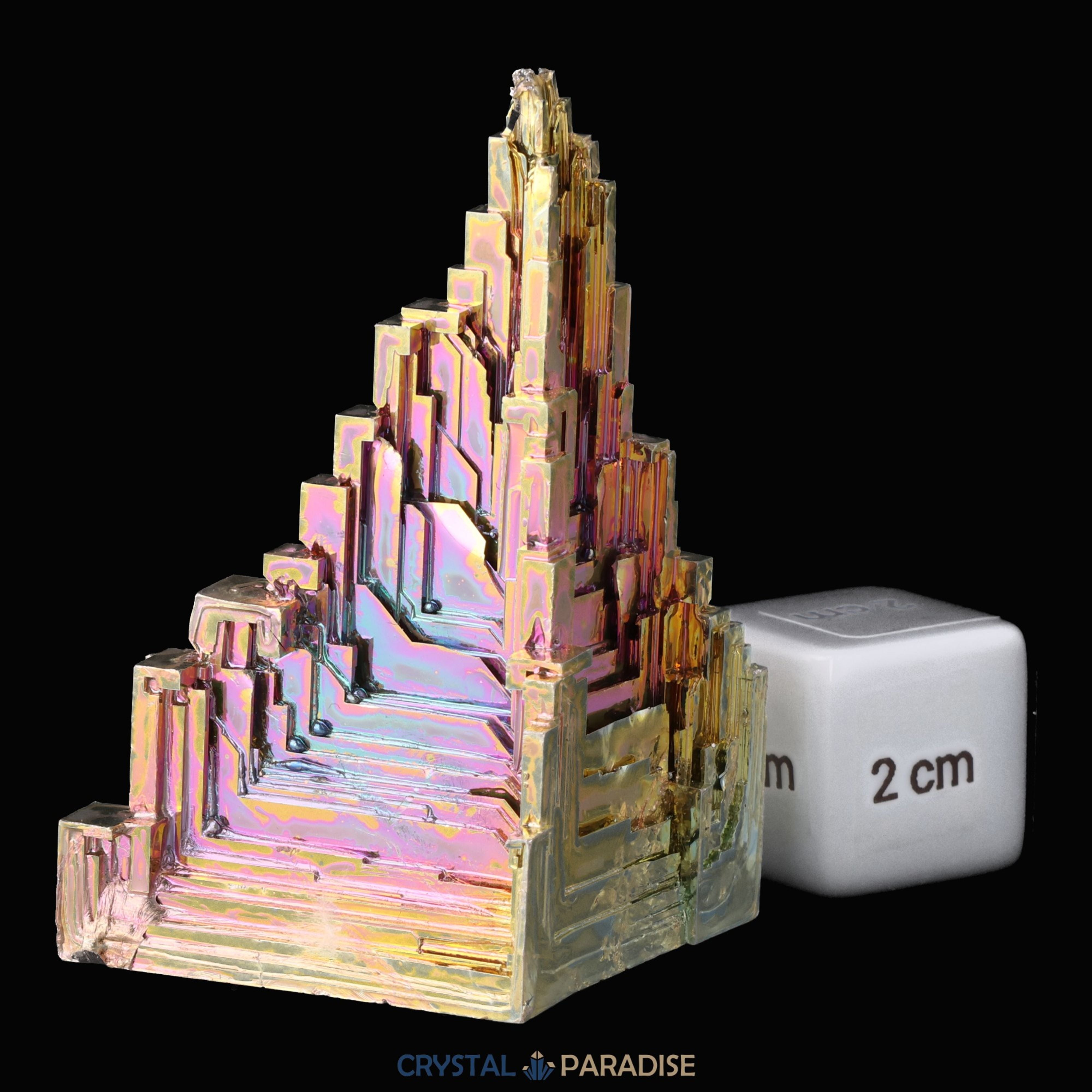 Regenbogen Wismut Kristall (gezüchtet) (142g) – Ansicht 8