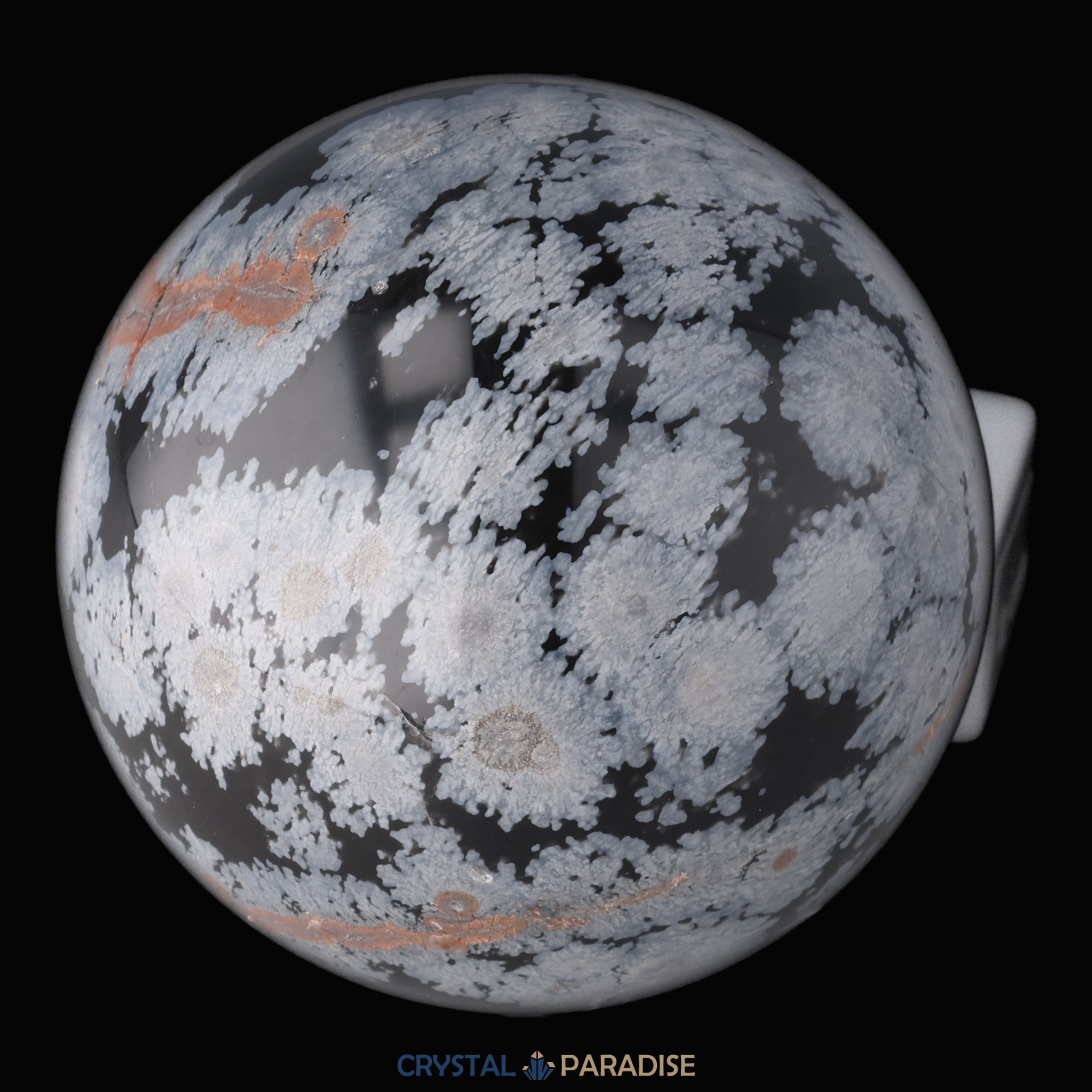 Schneeflocken Obsidian Kugel – Ansicht 6