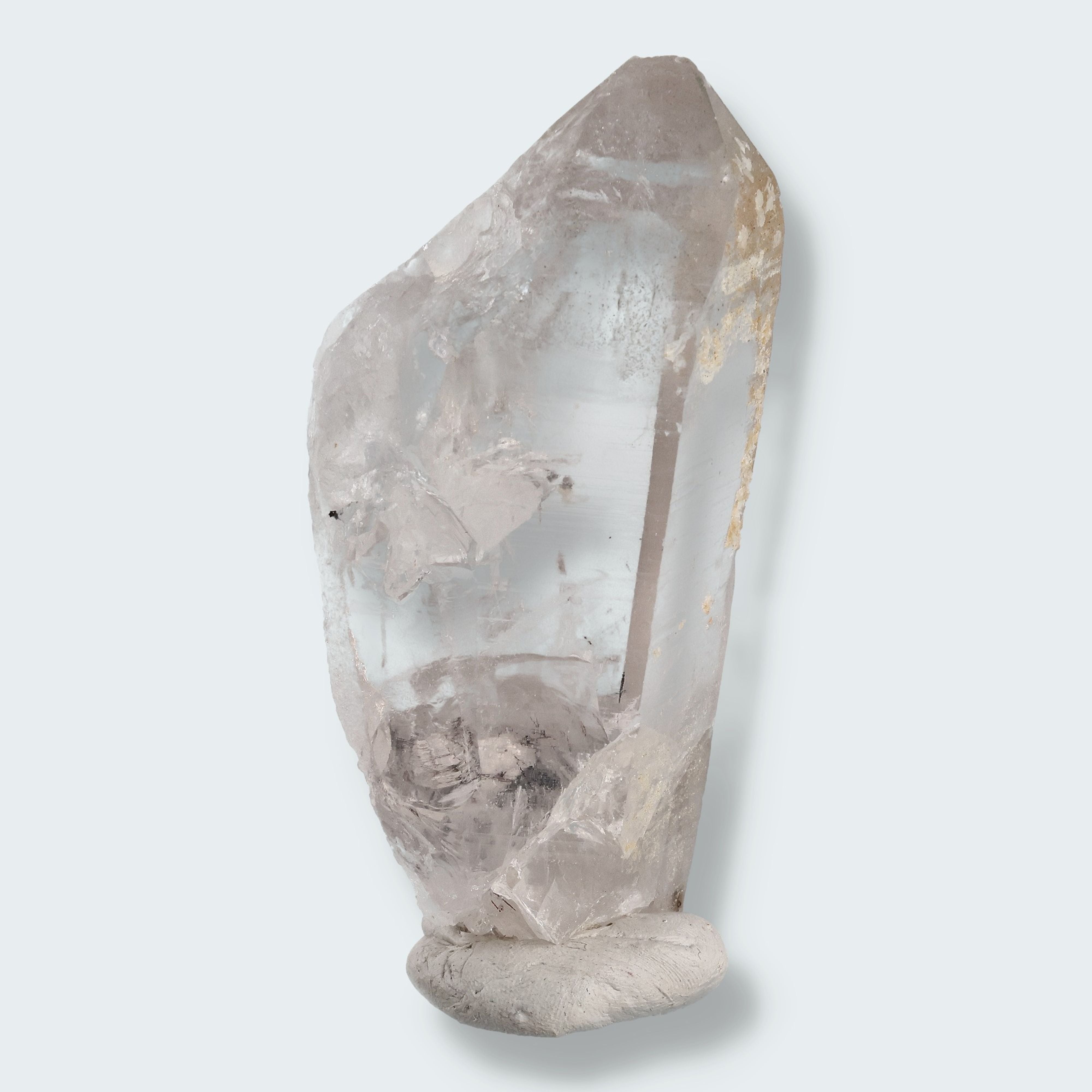 Schwarzer Schörl Turmalin an Himalaya Bergkristall (189g) – Ansicht 3