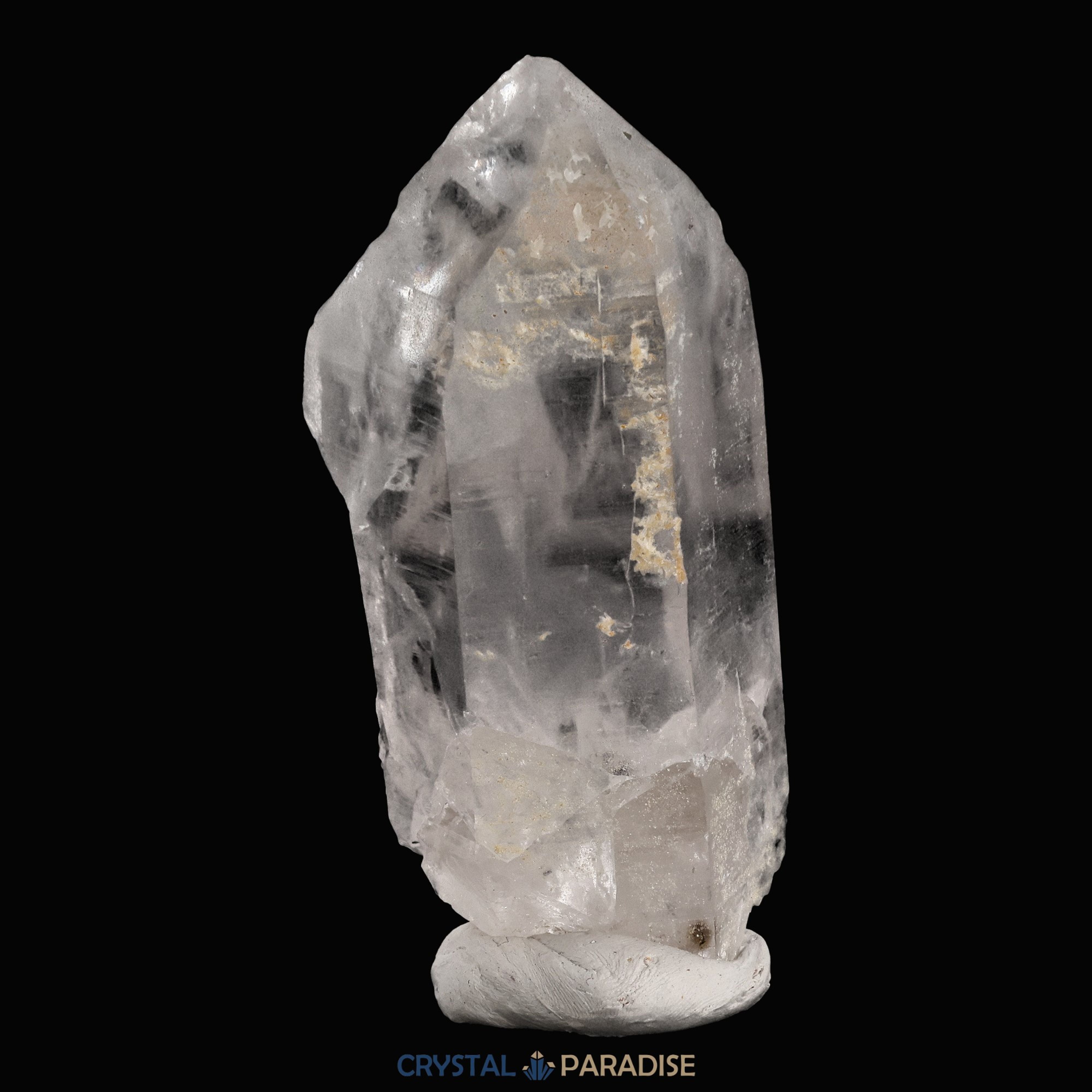 Schwarzer Schörl Turmalin an Himalaya Bergkristall (189g) – Ansicht 7
