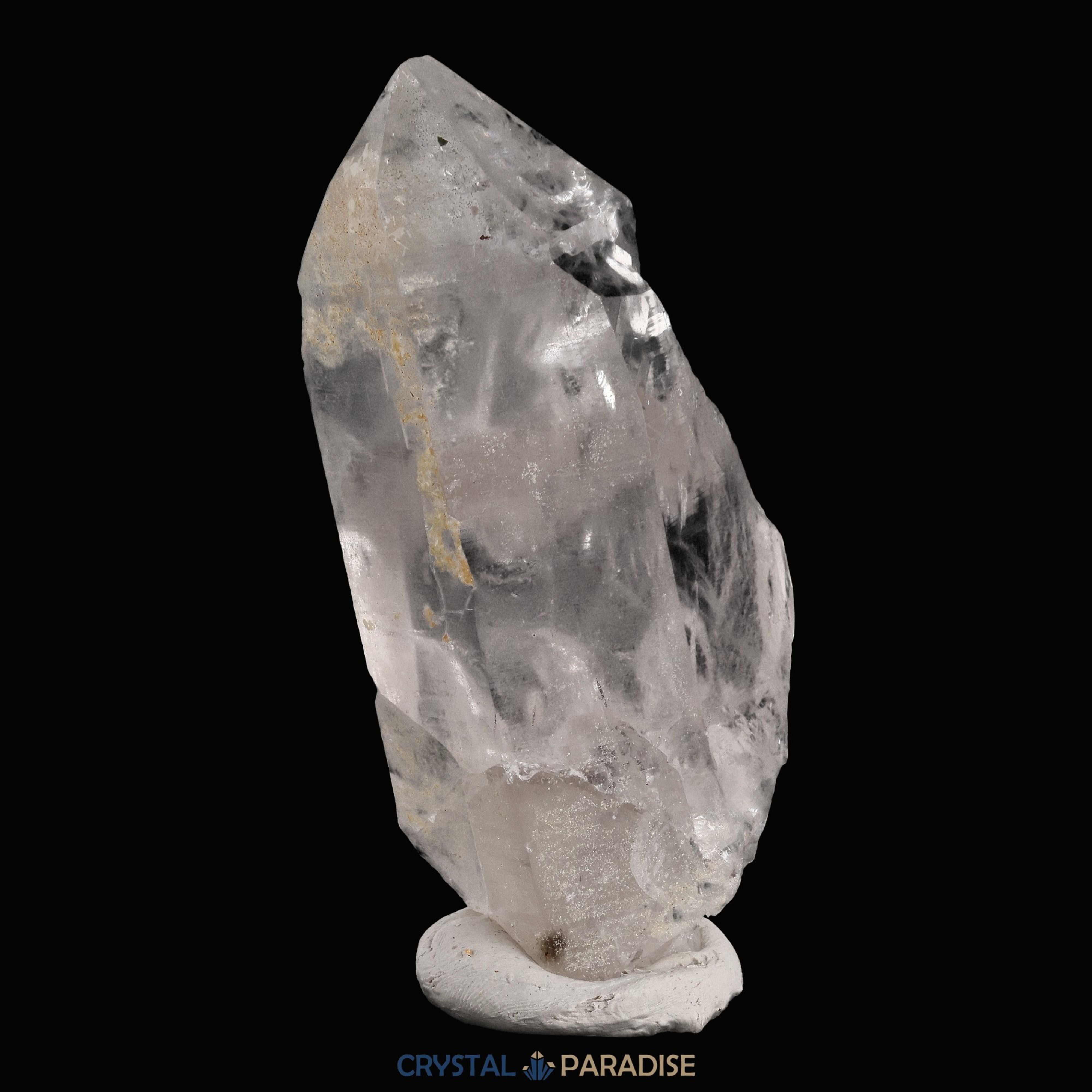 Schwarzer Schörl Turmalin an Himalaya Bergkristall (189g) – Ansicht 8