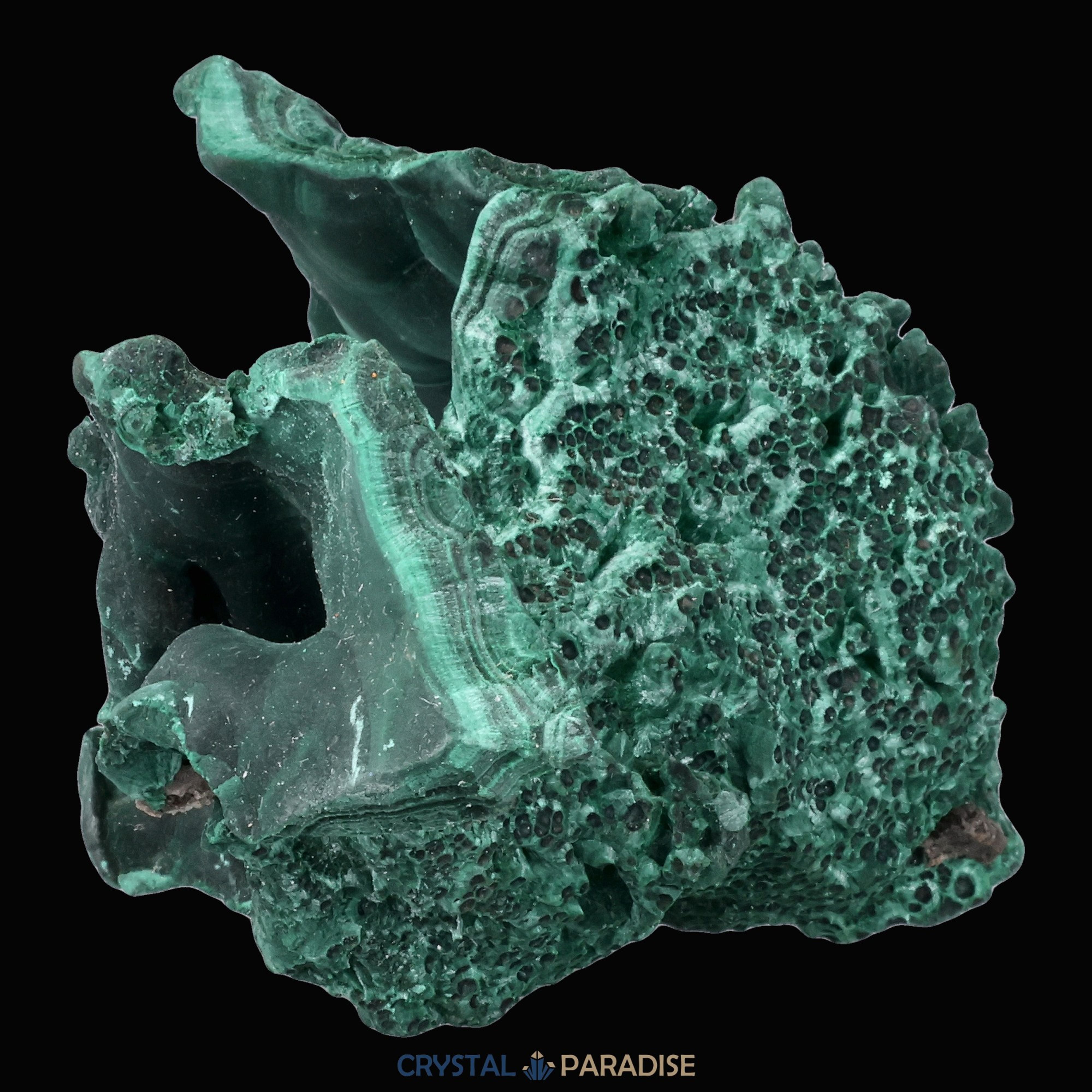 Velvet Malachit Stufe aus der Tantara Mine, Kongo (452g) – Ansicht 16