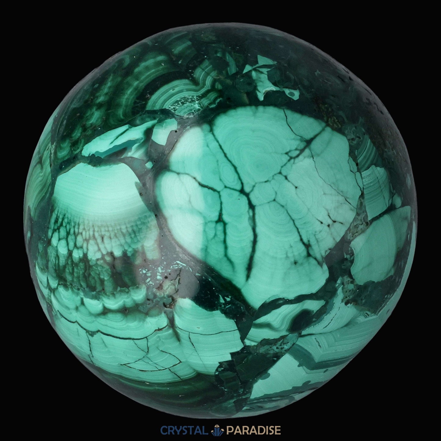 Malachit Kugel aus dem Kongo - crystal paradise
