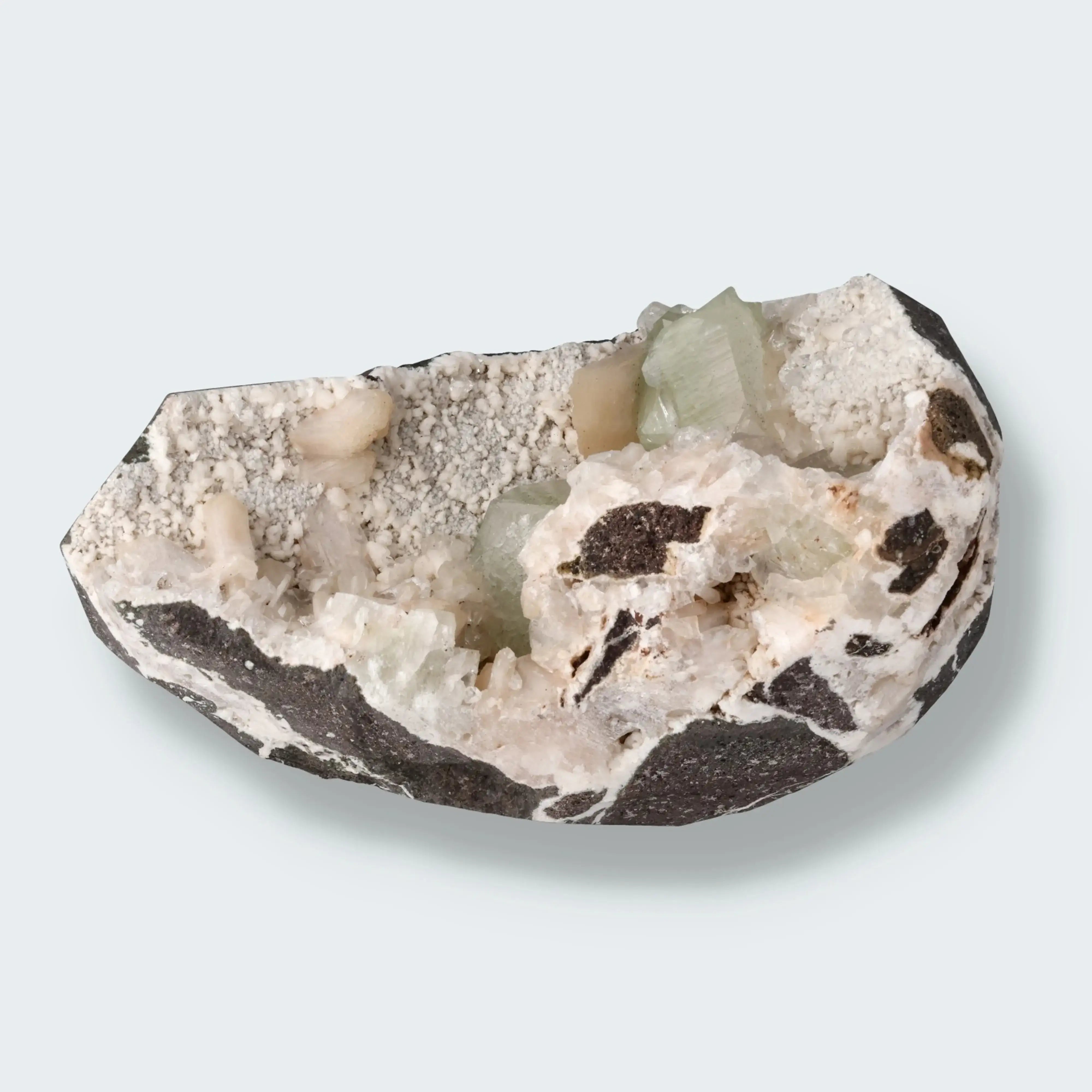 Grüner Apophyllit mit Stilbit XL Cluster aus Indien (2063g)