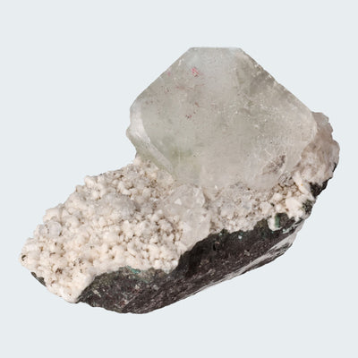 Grüner Apophyllit mit Stilbit Cluster aus Indien (191g)