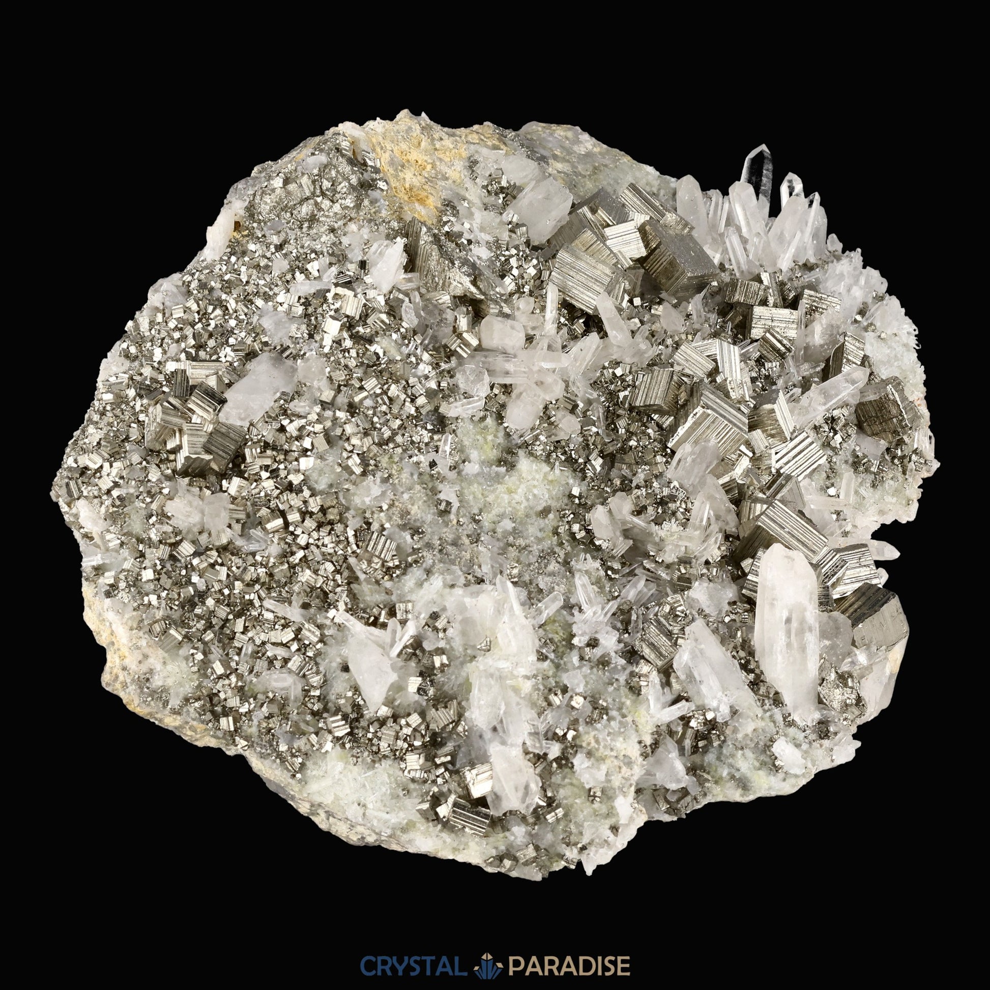 Pyrit an Bergkristall aus Indonesien (2066g) - crystal paradise