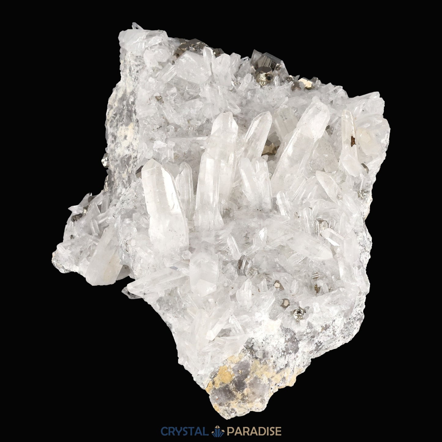 Pyrit an Bergkristall aus Indonesien (616g) - crystal paradise