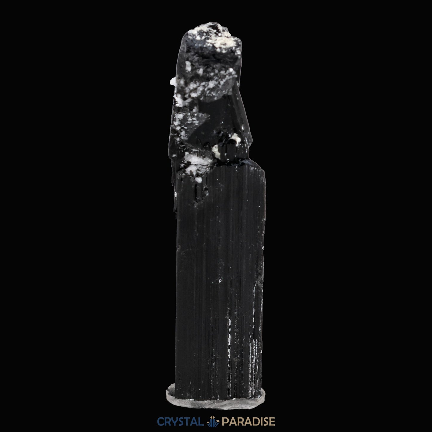 Schwarzer Schörl Turmalin an Himalaya Bergkristall (11,5g) - crystal paradise