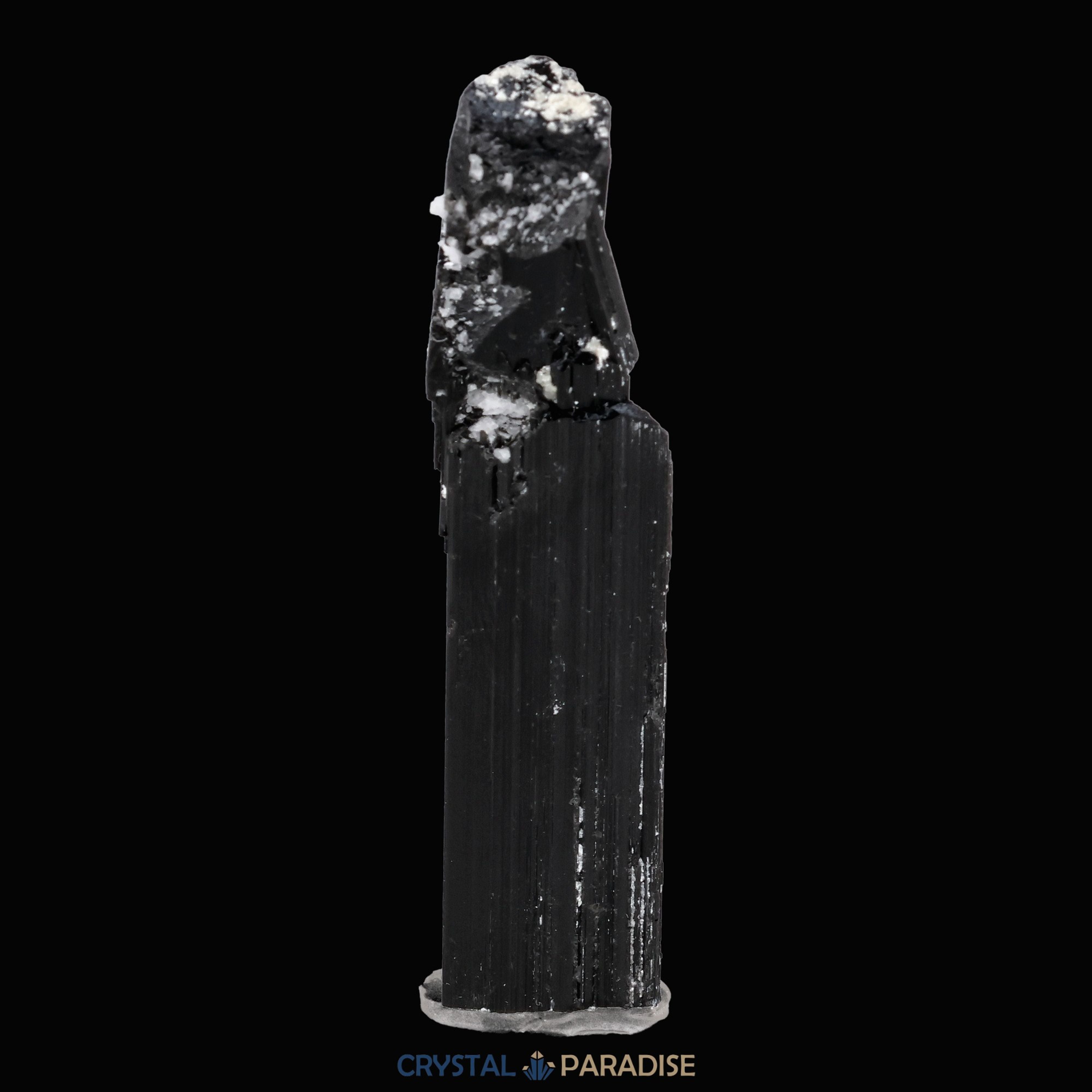 Schwarzer Schörl Turmalin an Himalaya Bergkristall (11,5g) - crystal paradise