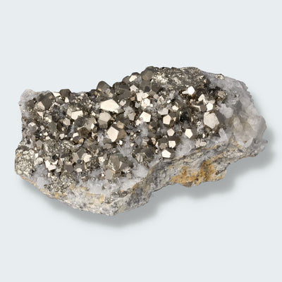 Pyrit an Bergkristall aus Indonesien (467g)