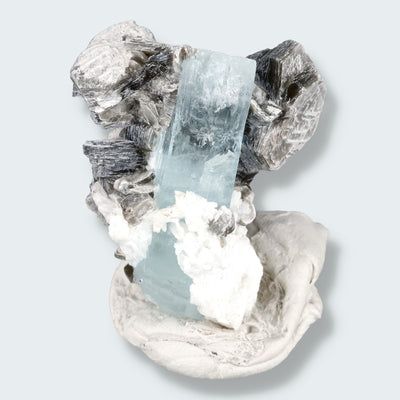 Aquamarin Kristall auf Feldspat aus Pakistan (14g)