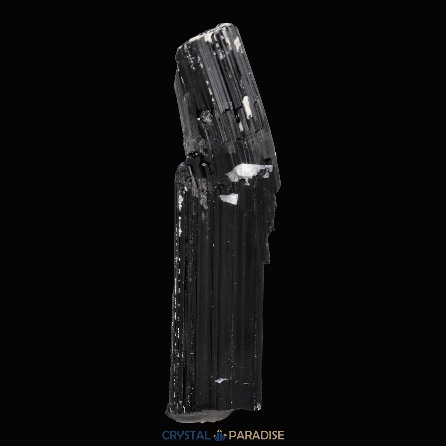 Schwarzer Schörl Turmalin an Himalaya Bergkristall (11,5g) - crystal paradise
