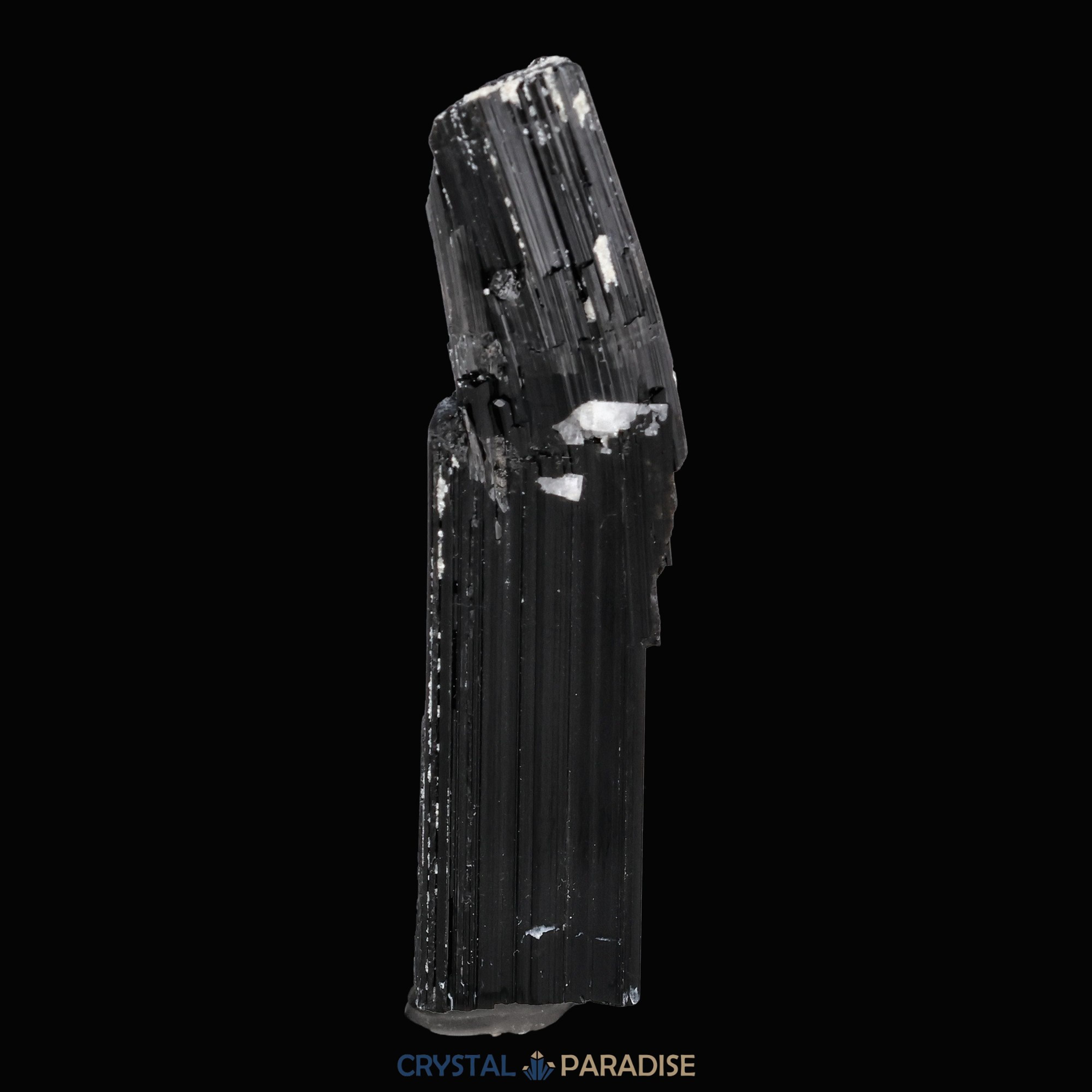 Schwarzer Schörl Turmalin an Himalaya Bergkristall (11,5g) - crystal paradise