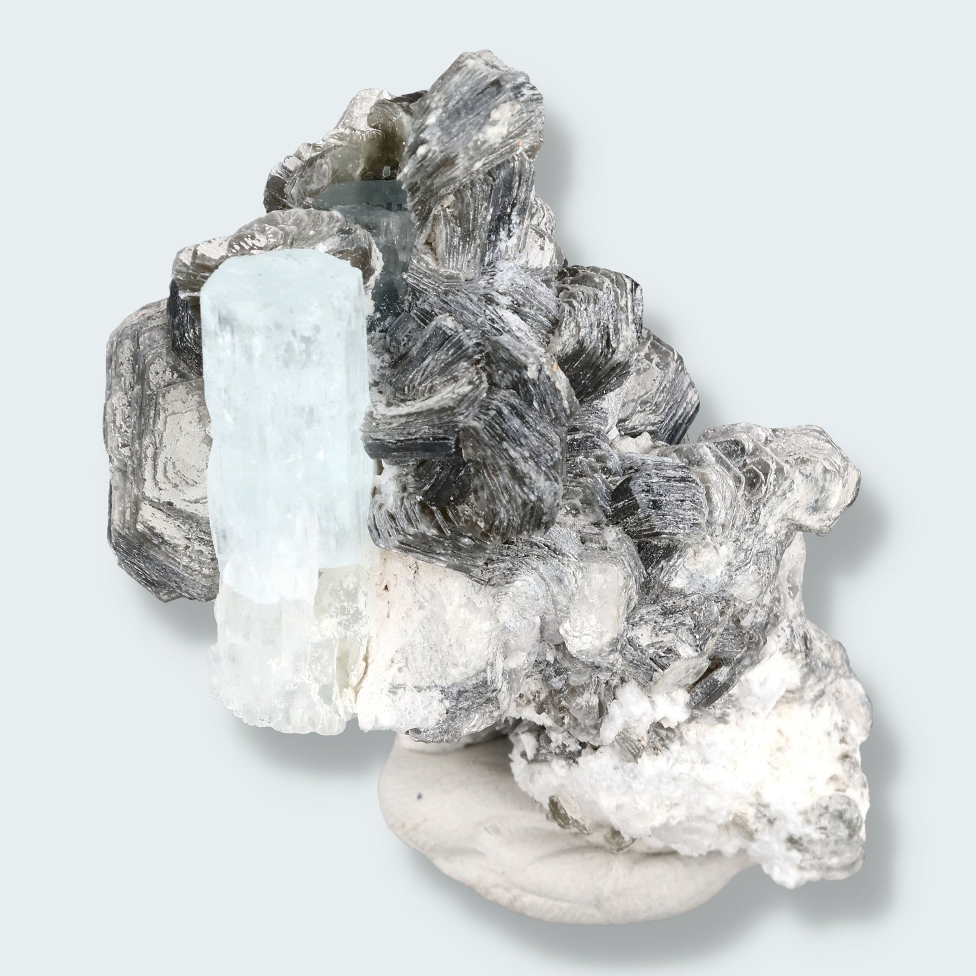 Aquamarin Stufe auf Feldspat aus Pakistan (44g)