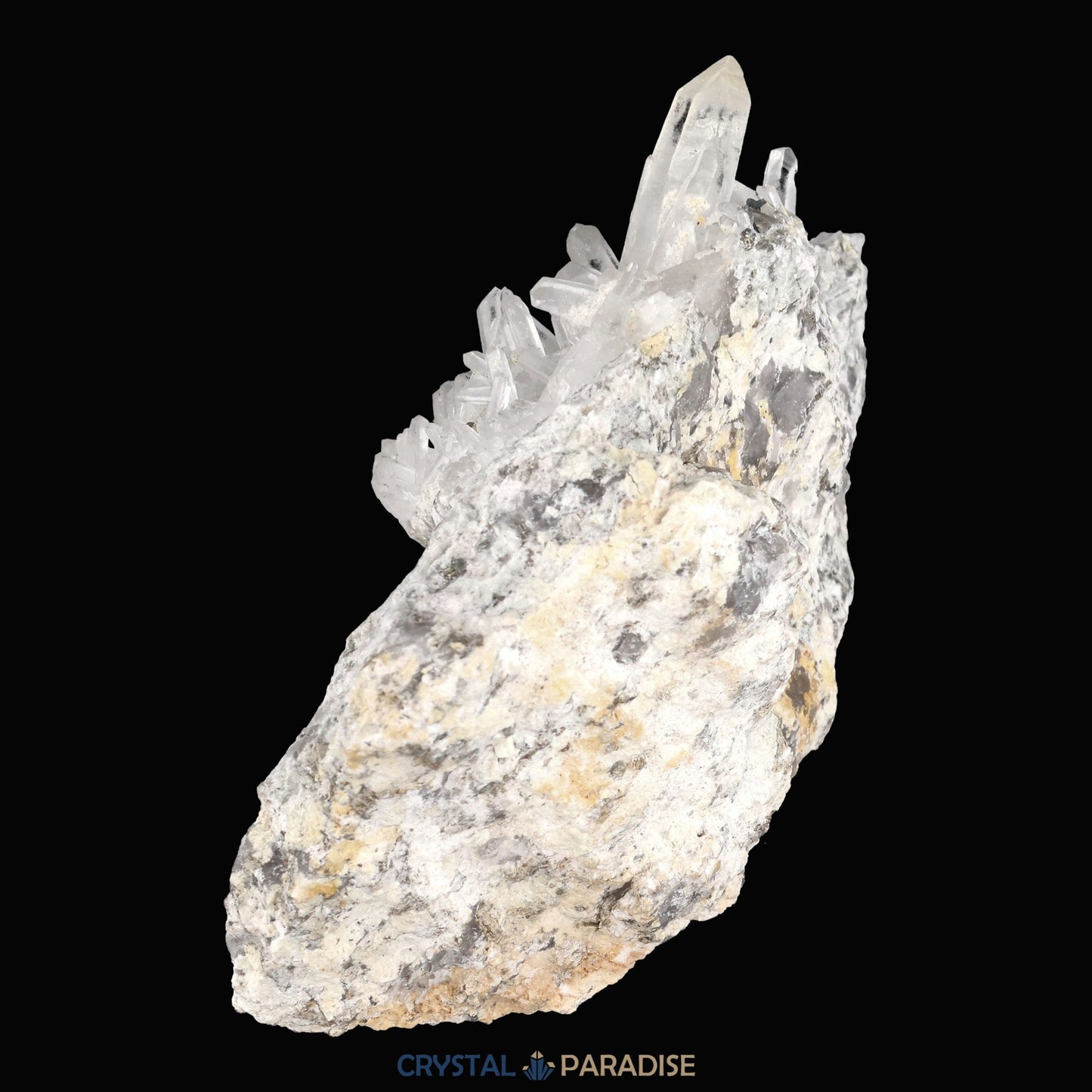 Pyrit an Bergkristall aus Indonesien (248g) - crystal paradise