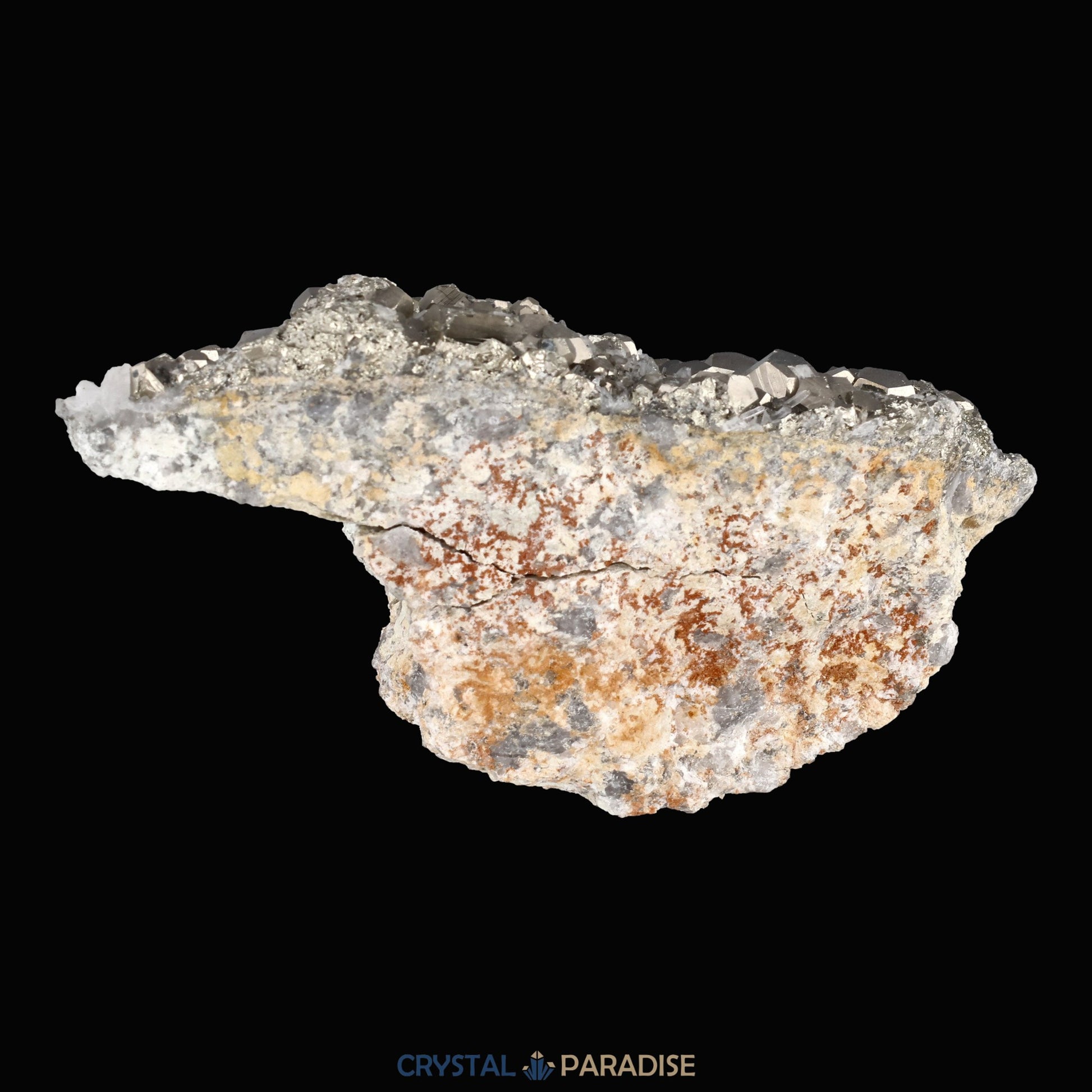 Pyrit an Bergkristall aus Indonesien (381g) - crystal paradise