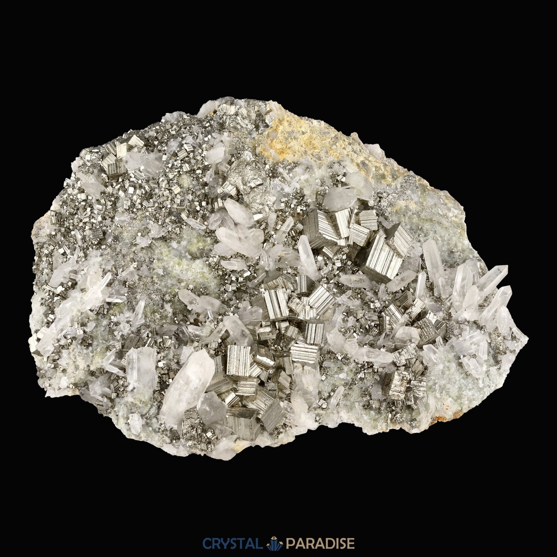 Pyrit an Bergkristall aus Indonesien (2066g) - crystal paradise
