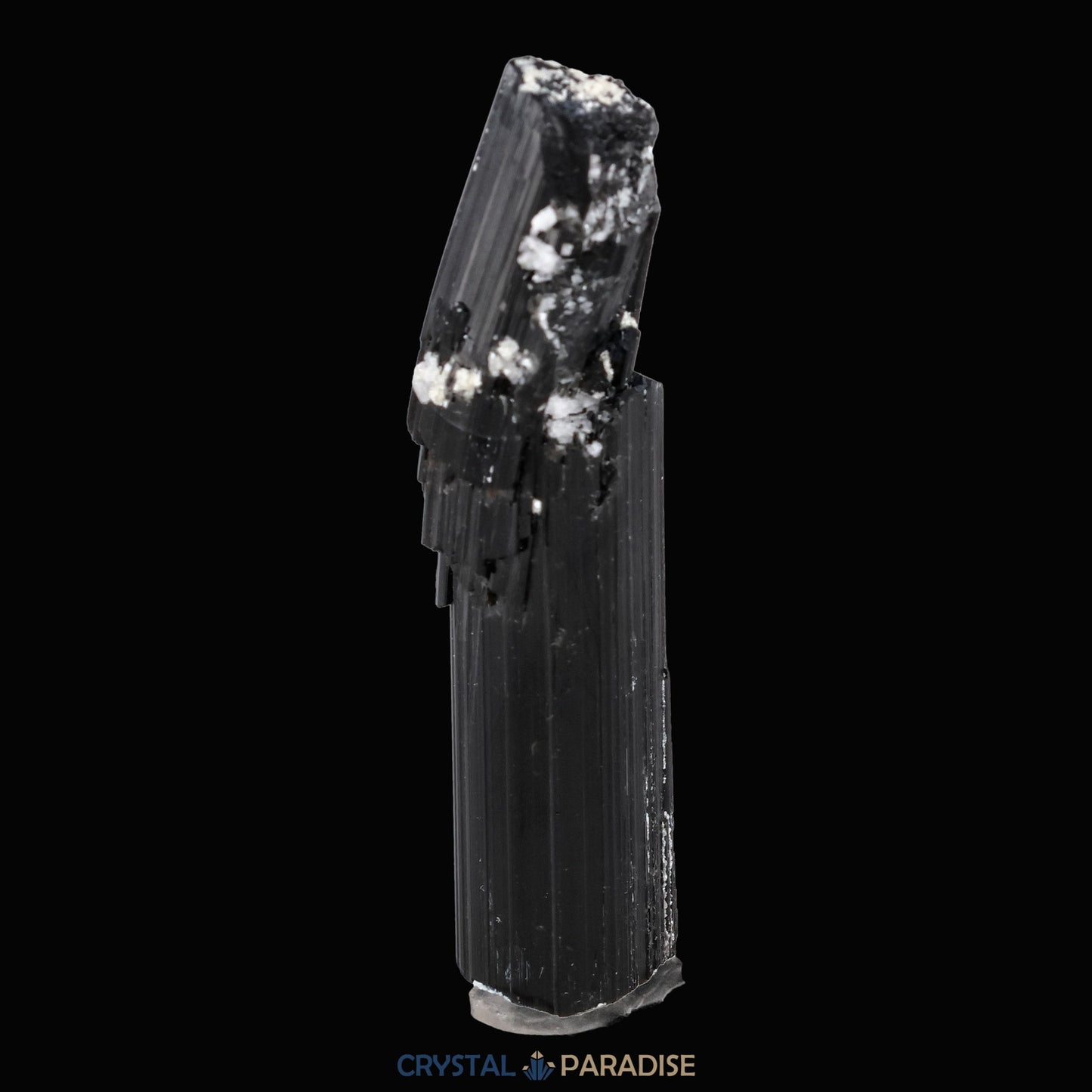 Schwarzer Schörl Turmalin an Himalaya Bergkristall (11,5g) - crystal paradise