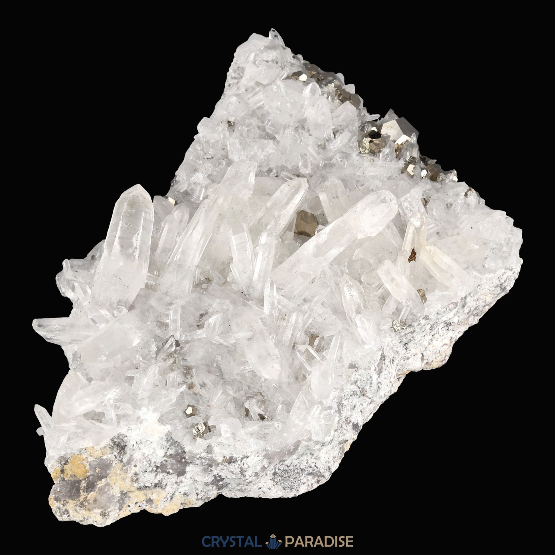 Pyrit an Bergkristall aus Indonesien (616g) - crystal paradise