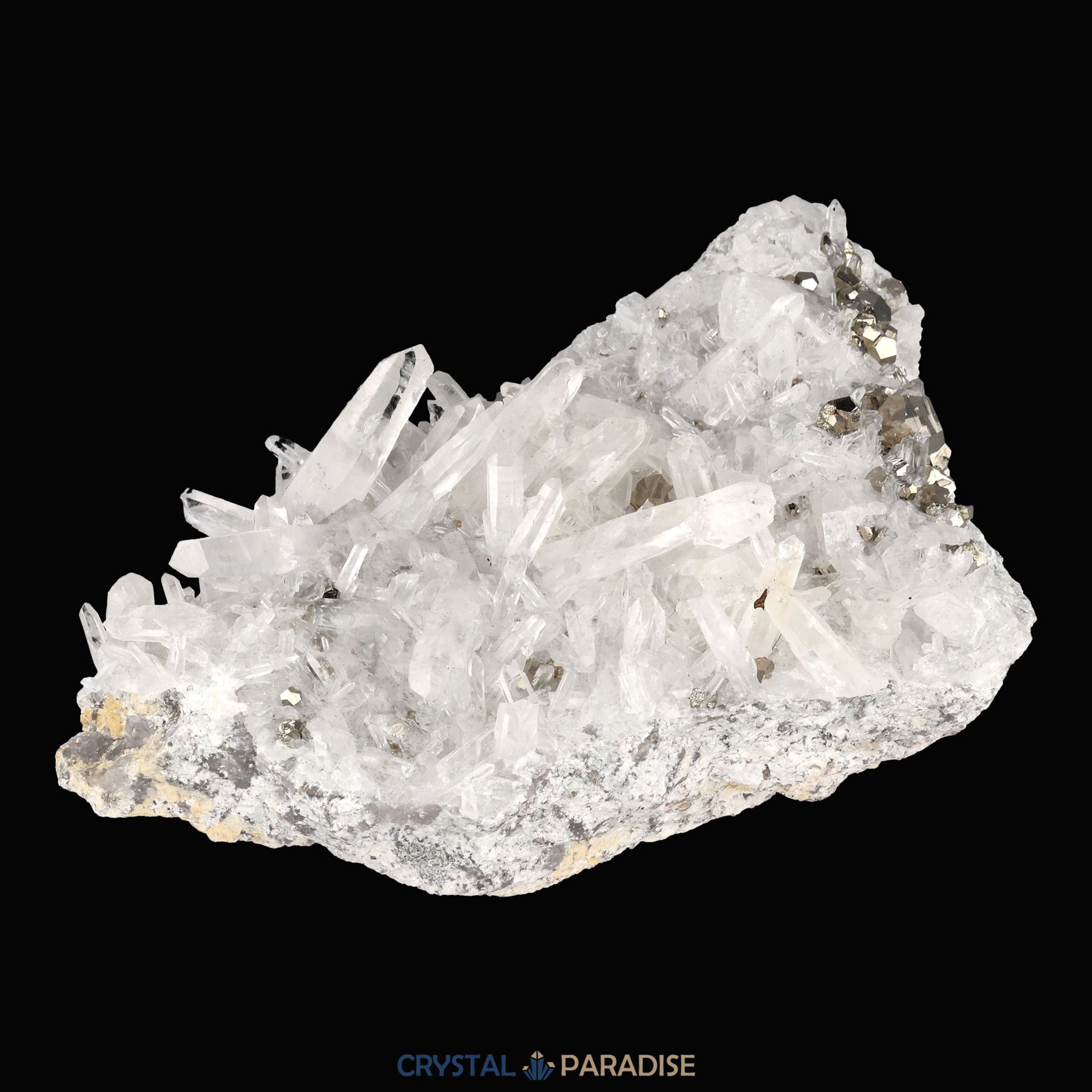 Pyrit an Bergkristall aus Indonesien (616g) - crystal paradise
