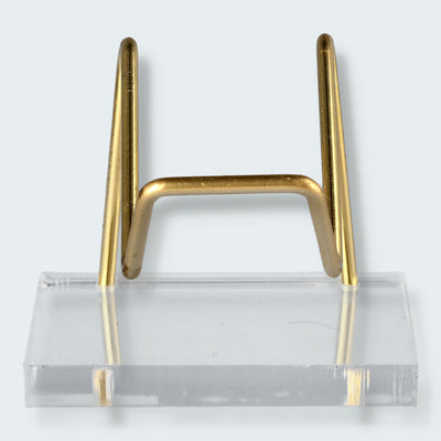 Klarer Acryl Displayständer quadratisch mit Metallbogen