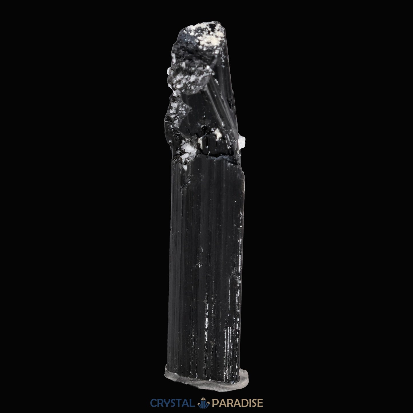 Schwarzer Schörl Turmalin an Himalaya Bergkristall (11,5g) - crystal paradise