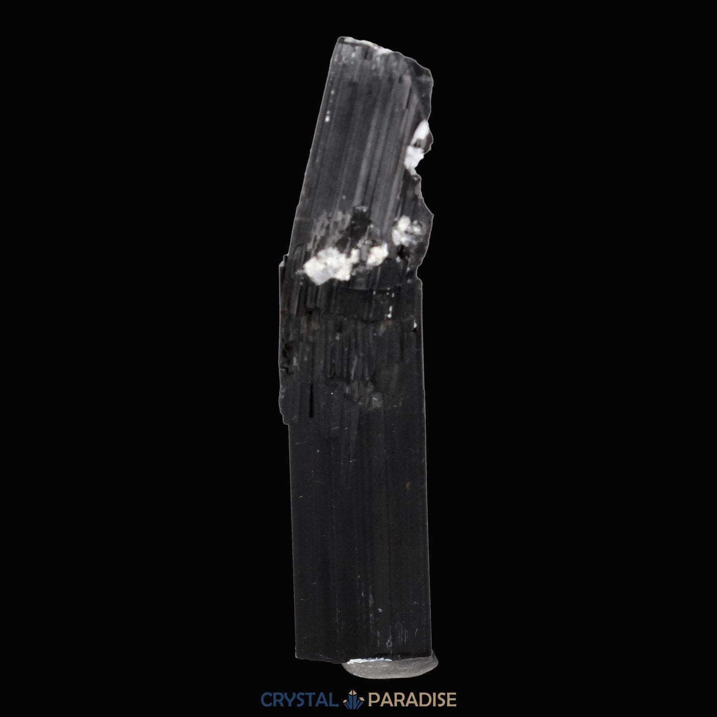 Schwarzer Schörl Turmalin an Himalaya Bergkristall (11,5g) - crystal paradise