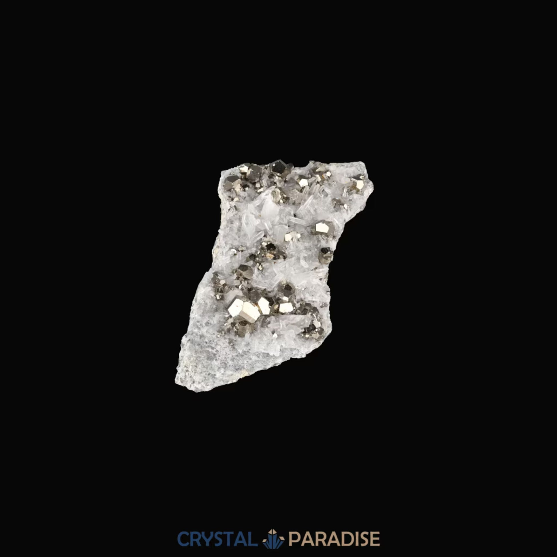 Pyrit an Bergkristall aus Indonesien (331g) - crystal paradise