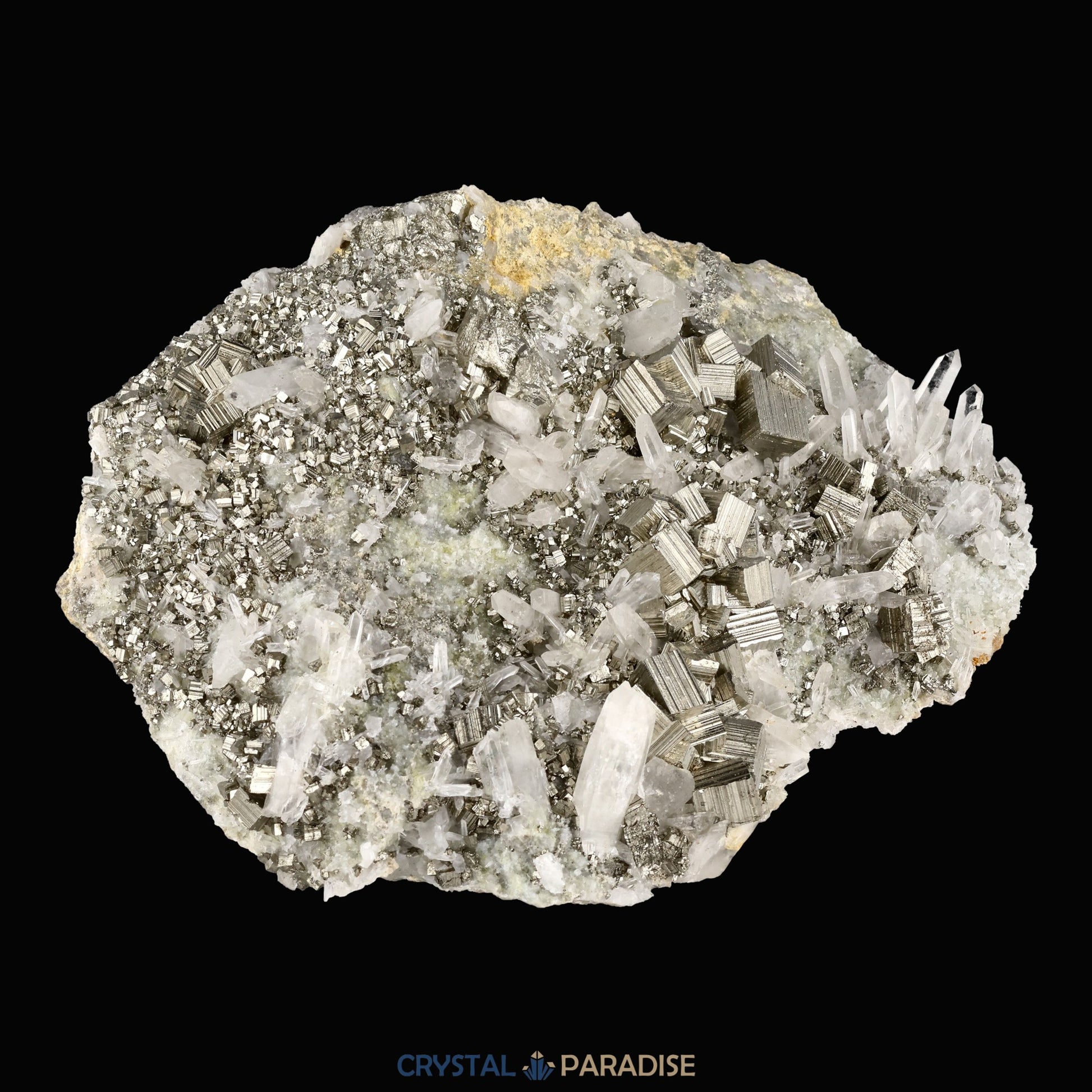 Pyrit an Bergkristall aus Indonesien (2066g) - crystal paradise