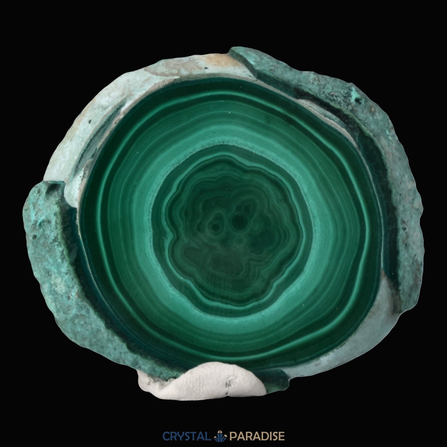 Malachit runde Scheibe aus dem Kongo - crystal paradise