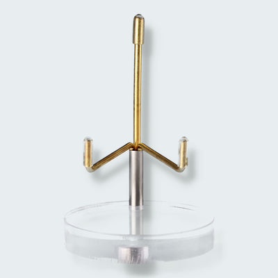 Klarer Acryl Displayständer rund mit Metallarmen