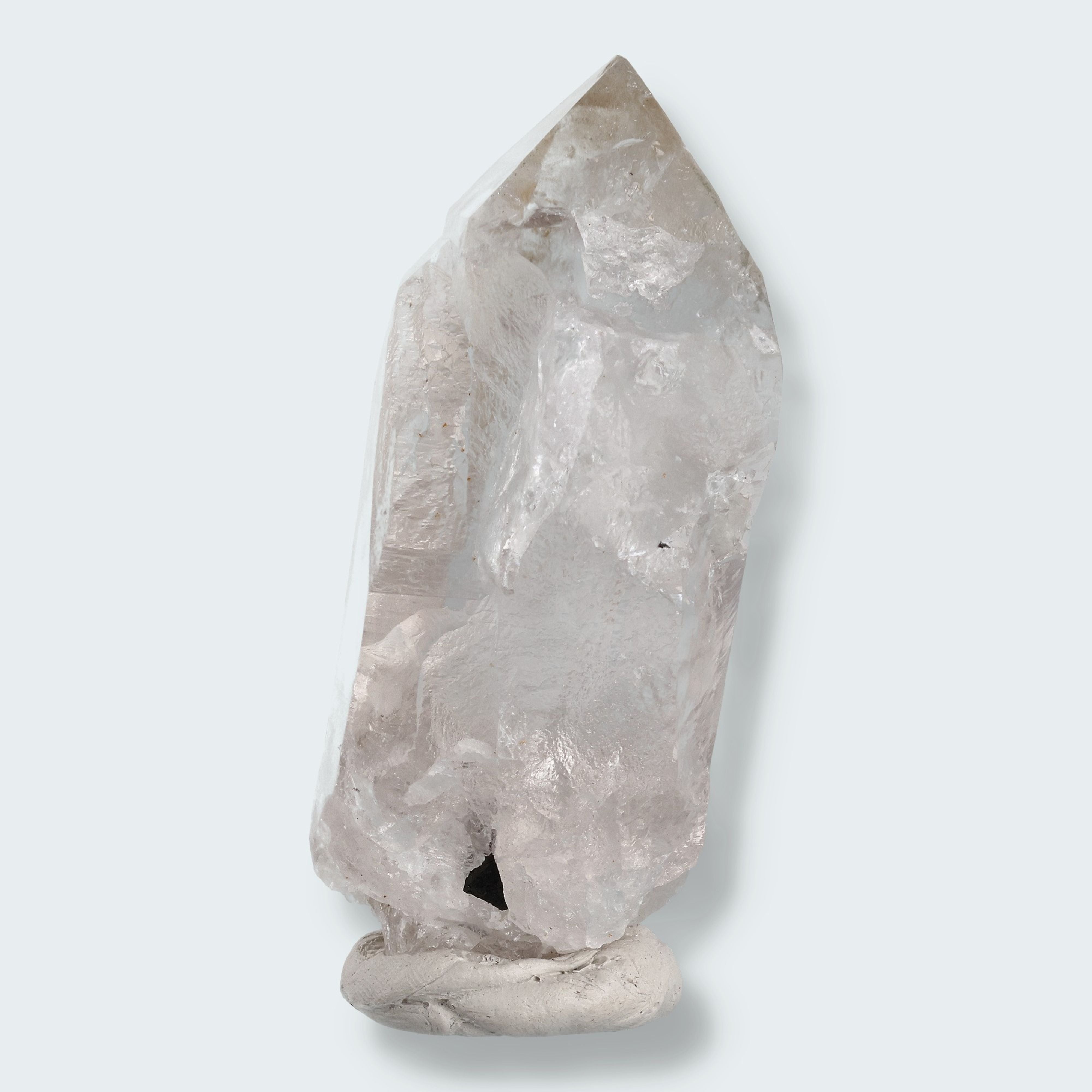 Schwarzer Schörl Turmalin an Himalaya Bergkristall (189g)