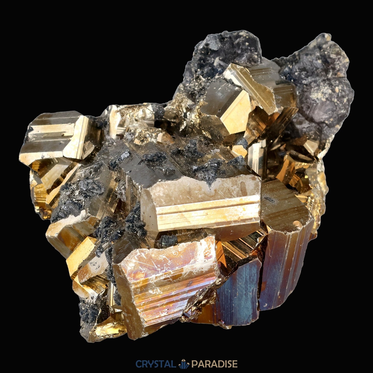 Regenbogen Pyrit aus Indonesien (159g) - crystal paradise
