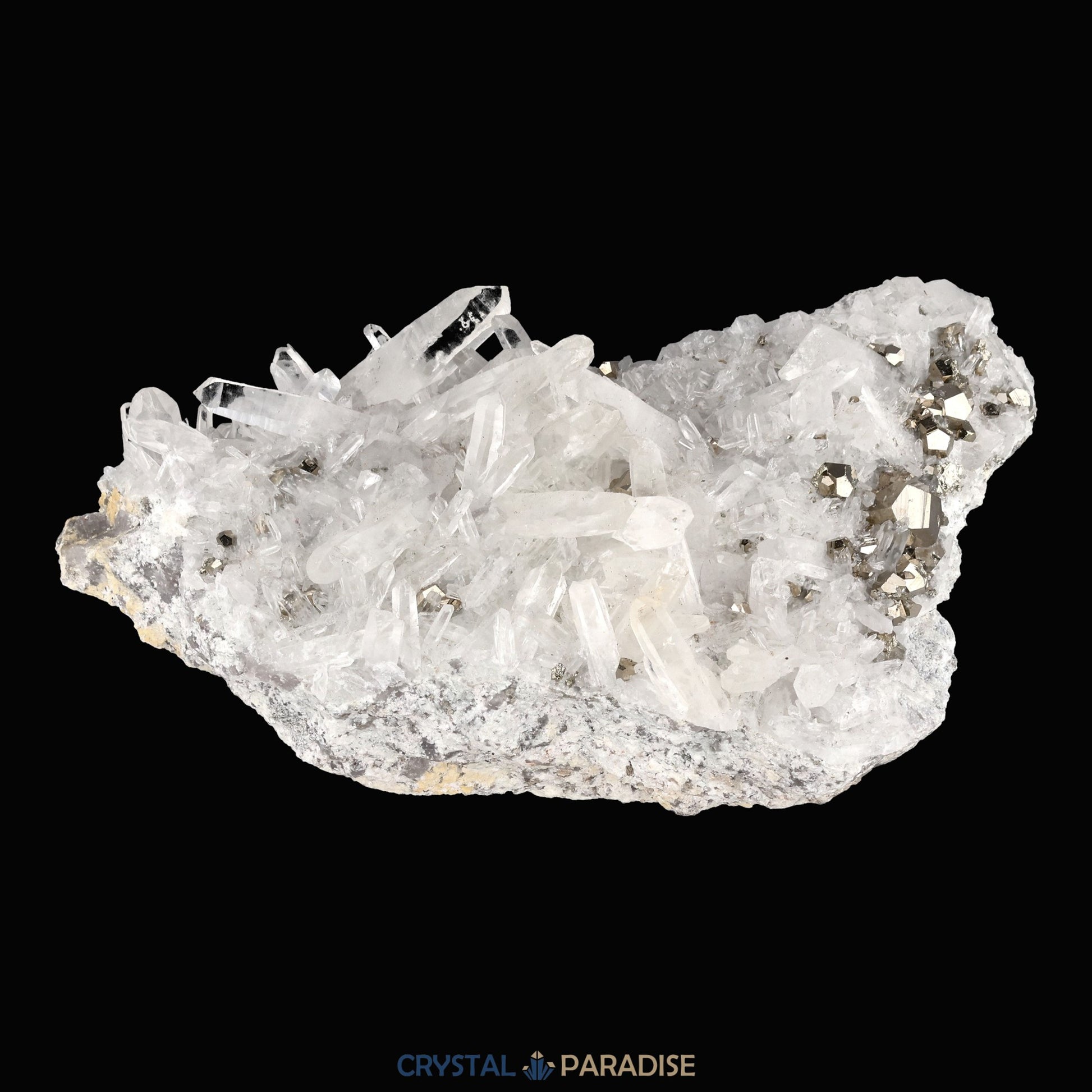 Pyrit an Bergkristall aus Indonesien (616g) - crystal paradise