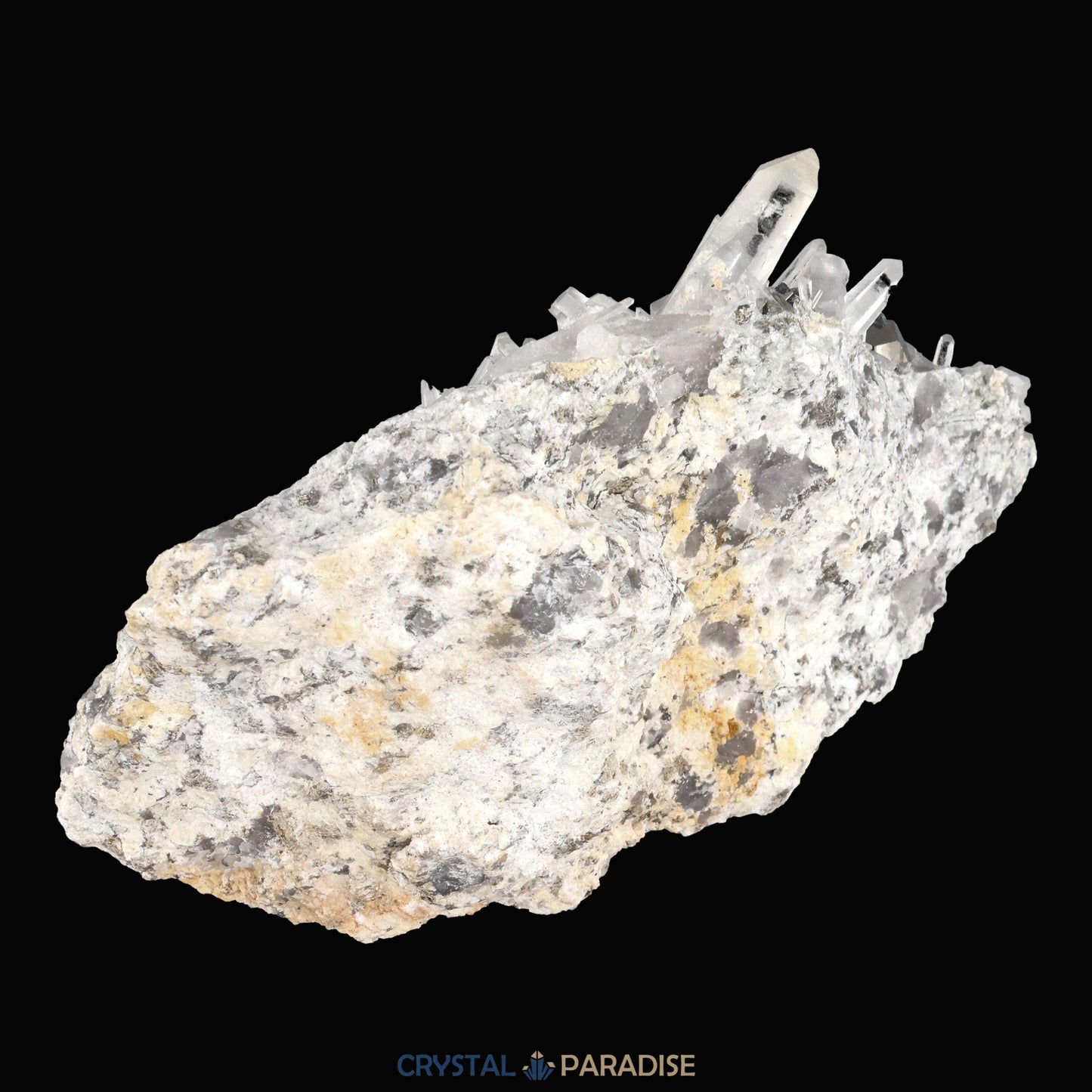 Pyrit an Bergkristall aus Indonesien (248g) - crystal paradise