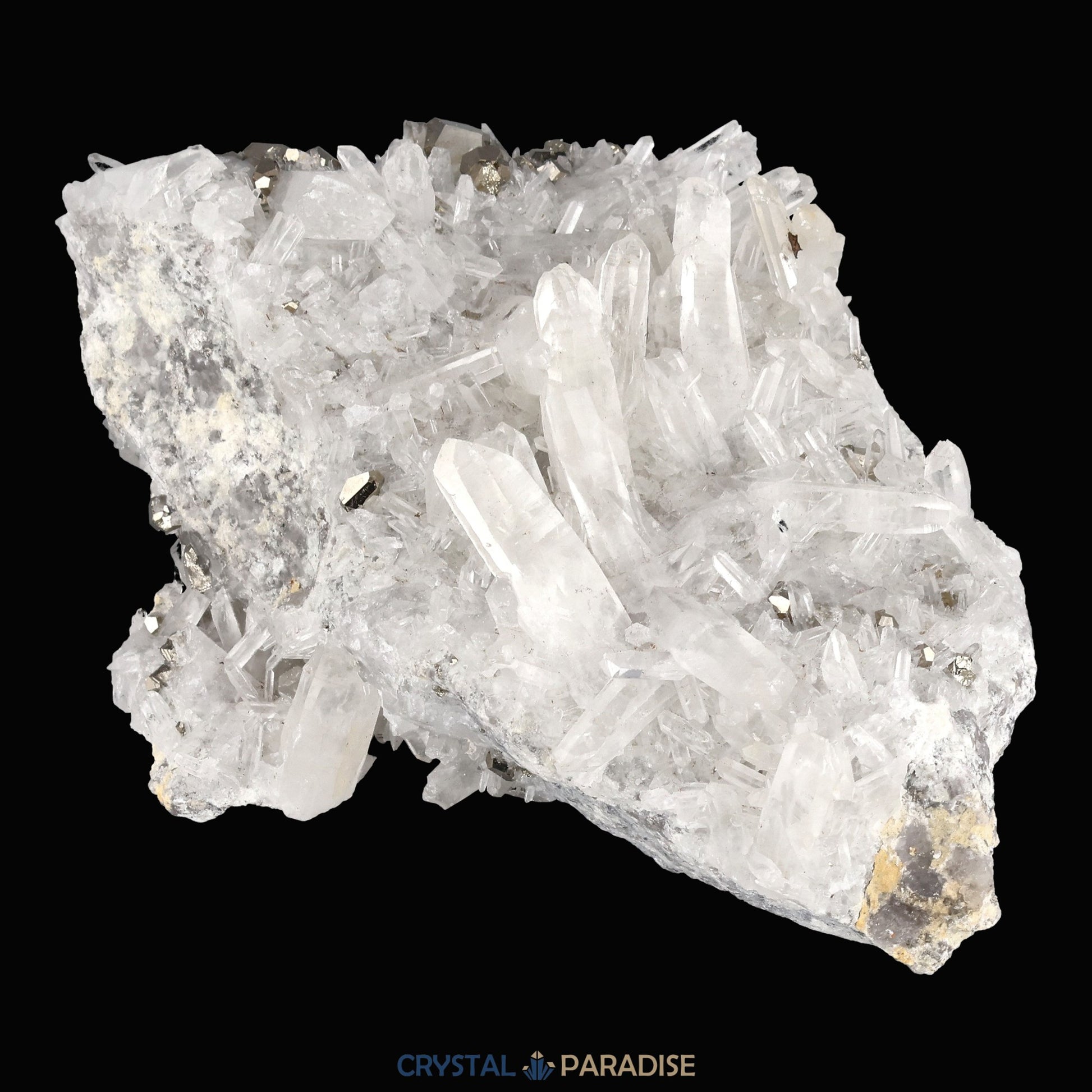 Pyrit an Bergkristall aus Indonesien (616g) - crystal paradise