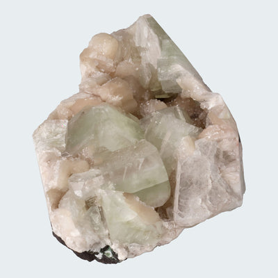 Grüner Apophyllit mit Stilbit Cluster aus Indien (677g)