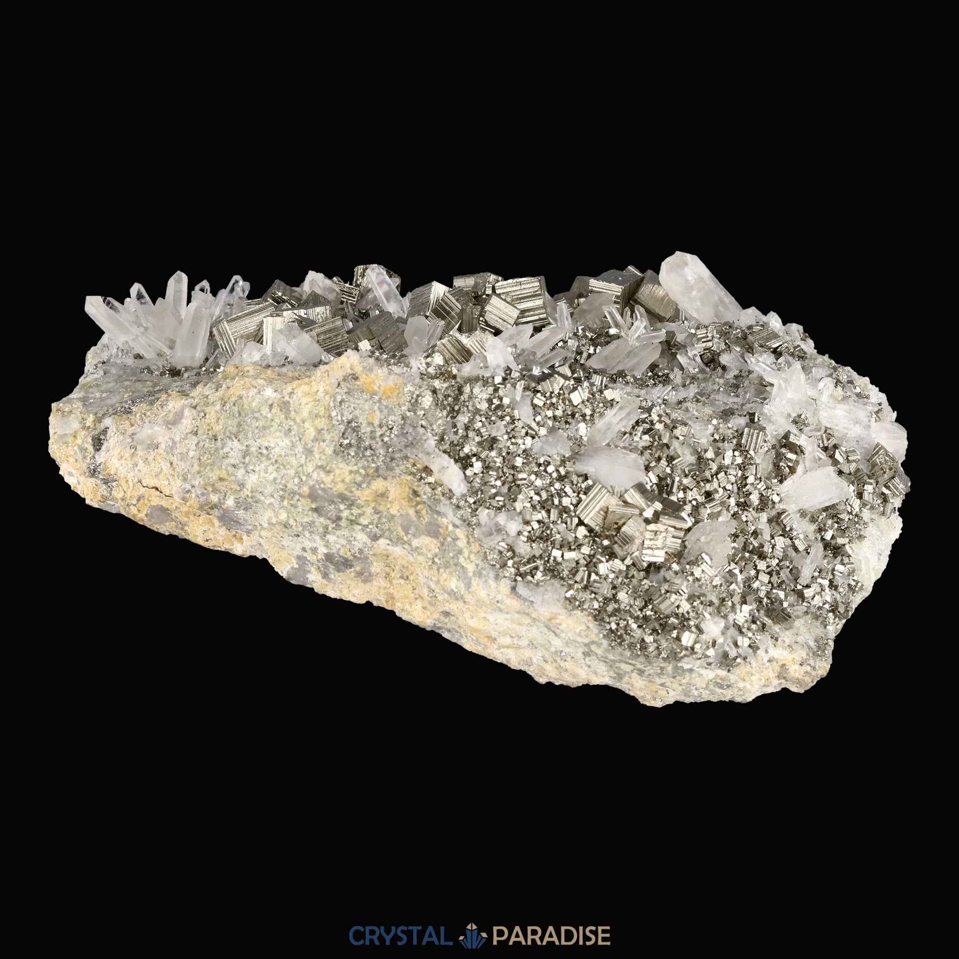 Pyrit an Bergkristall aus Indonesien (2066g) - crystal paradise