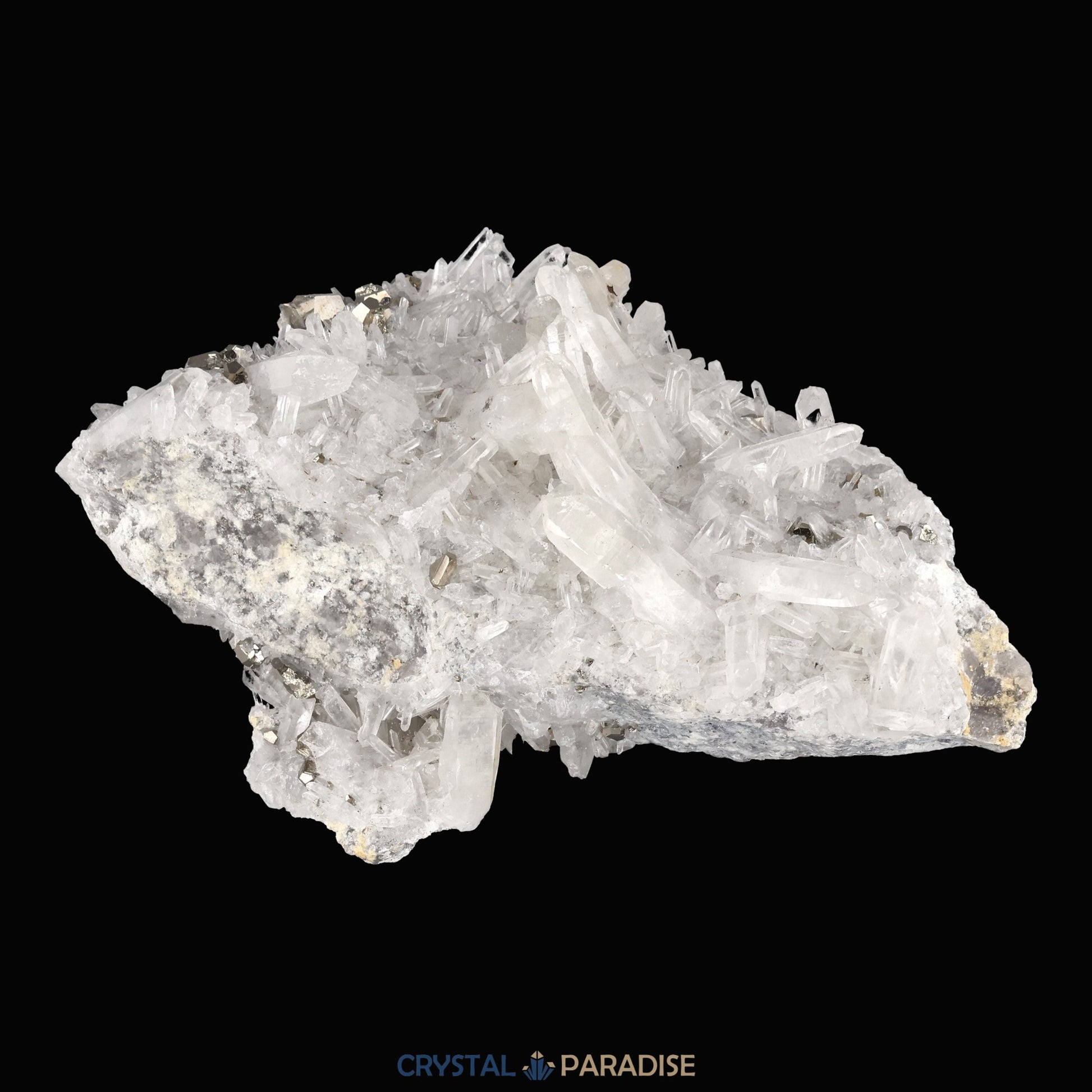 Pyrit an Bergkristall aus Indonesien (616g) - crystal paradise