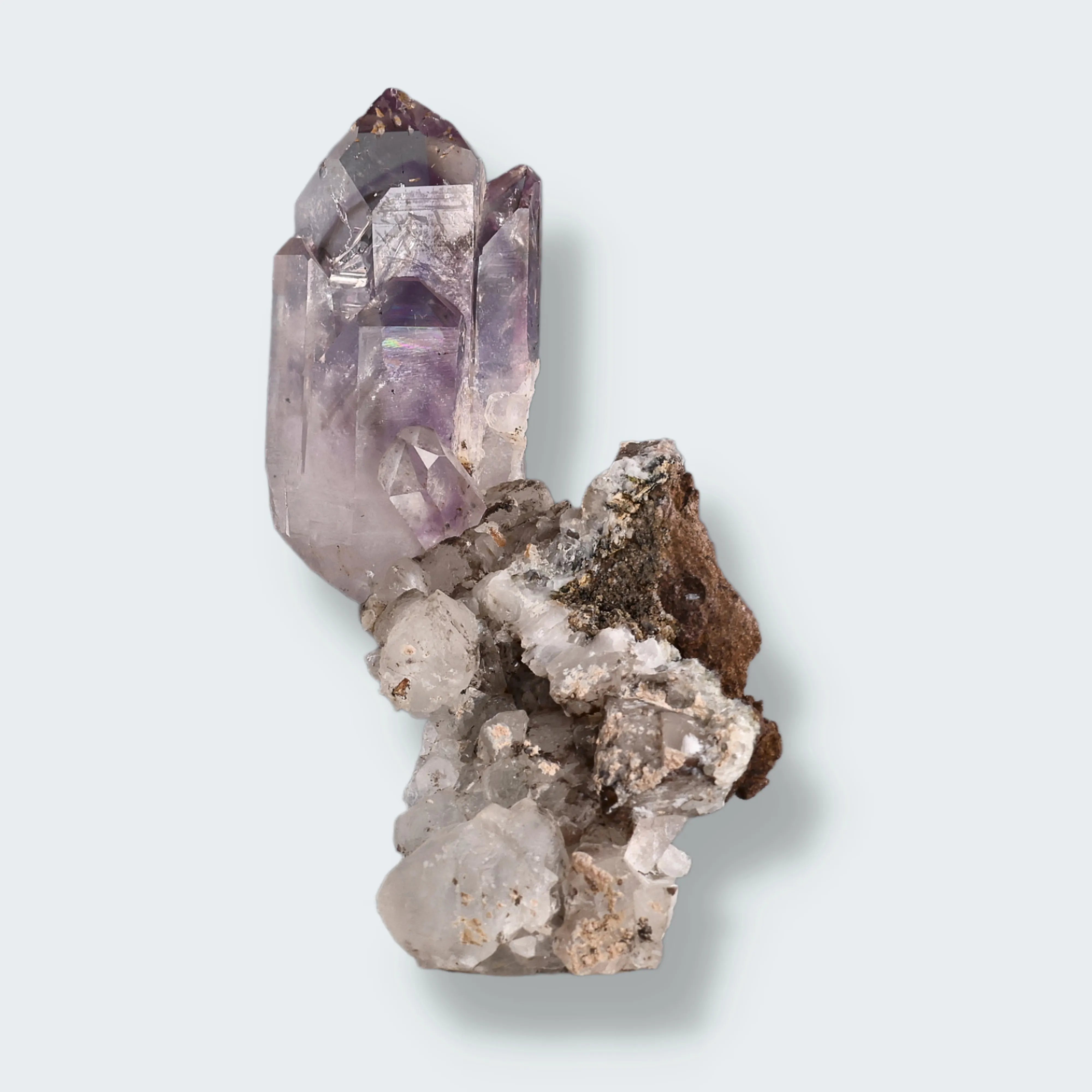 Goboboseb Amethyst mit Calcit und Trapezoberfläche aus Namibia (93g)