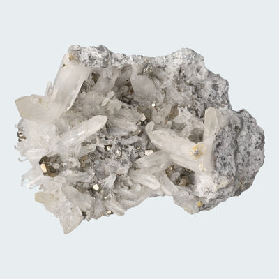 Pyrit an Bergkristall aus Indonesien (582g)