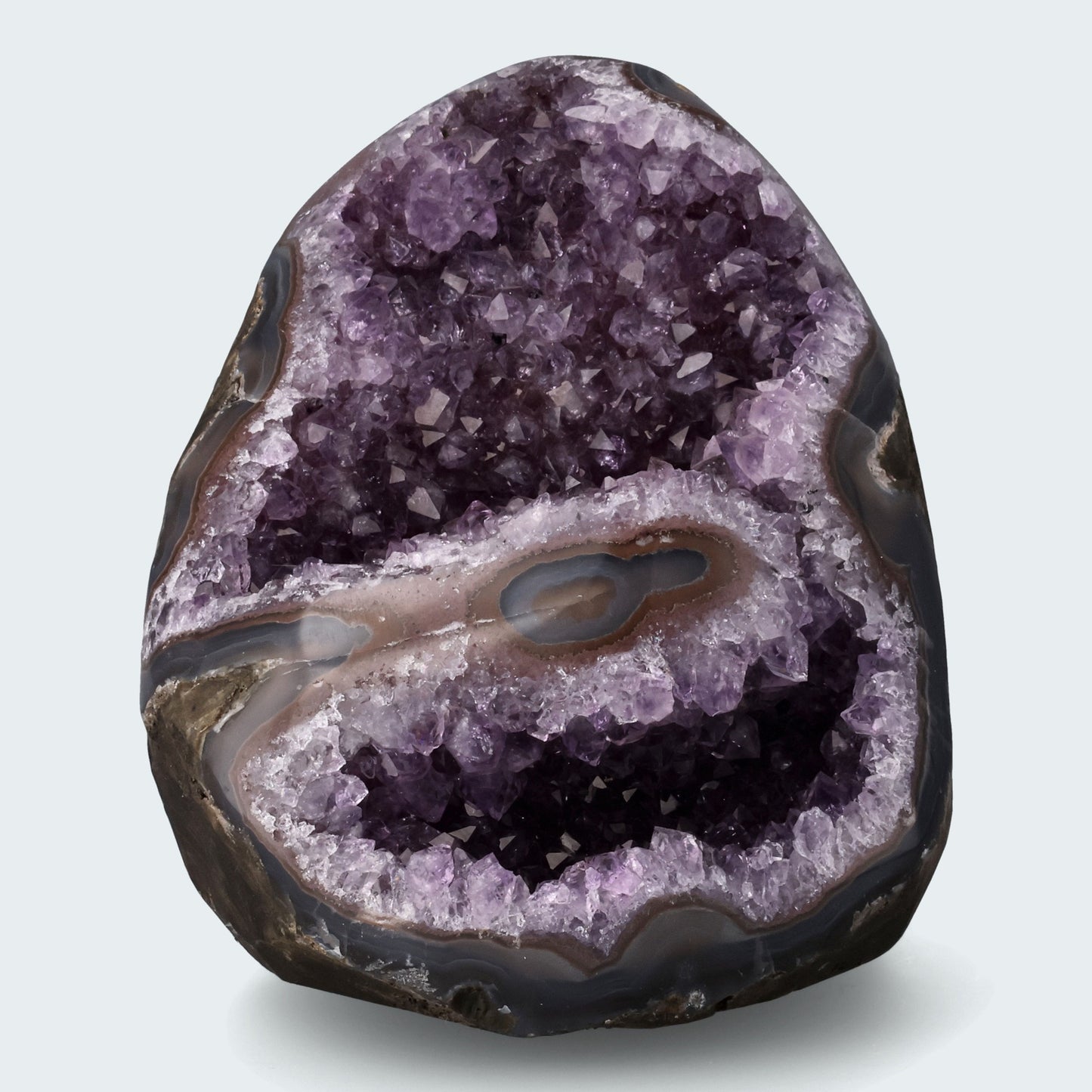 Achatisierte Amethyst Druse aus Uruguay (447g)