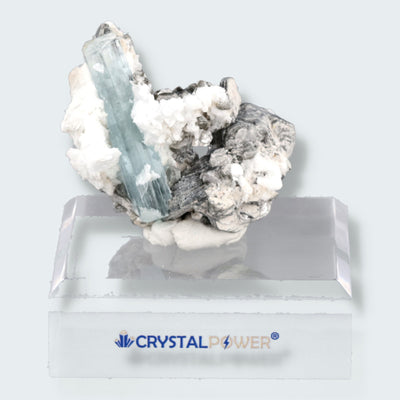 Aquamarin Kristall auf Feldspat aus Pakistan (21g)