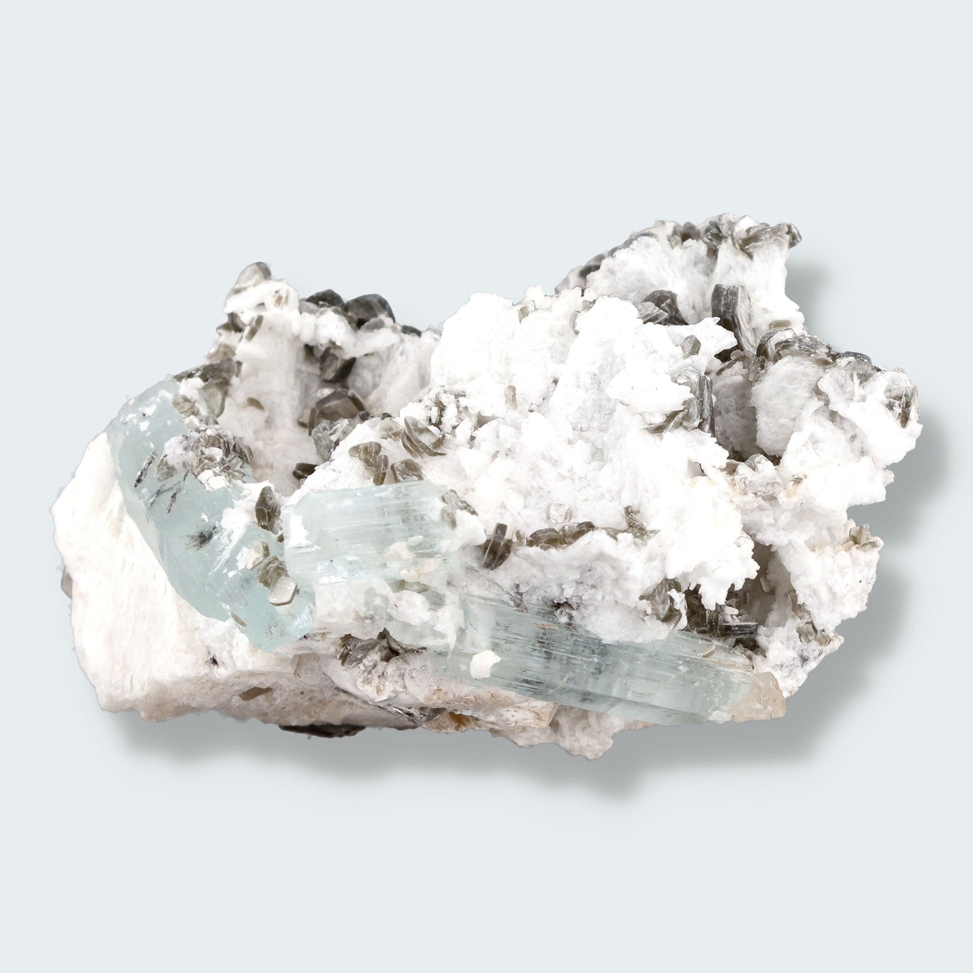 Aquamarin Kristall auf Feldspat aus Pakistan (59g)