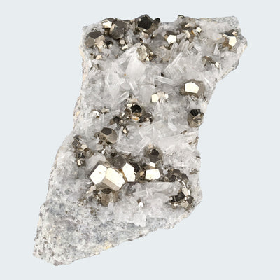 Pyrit an Bergkristall aus Indonesien (331g) - crystal paradise