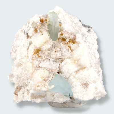 Aquamarin Kristall auf Feldspat aus Pakistan (73g)