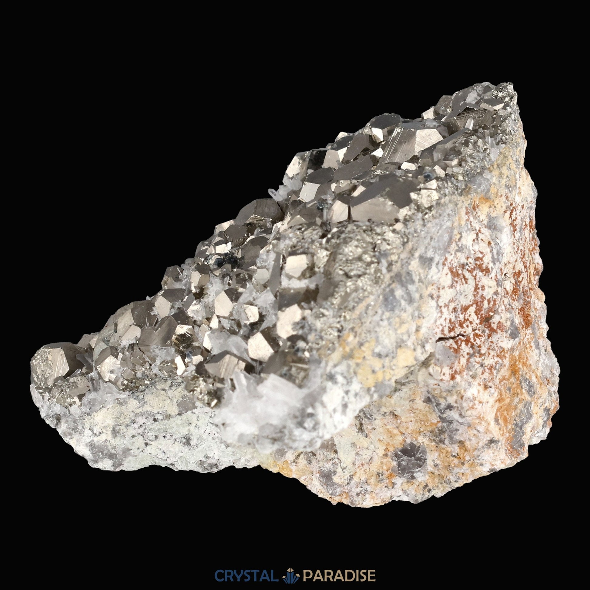 Pyrit an Bergkristall aus Indonesien (381g) - crystal paradise