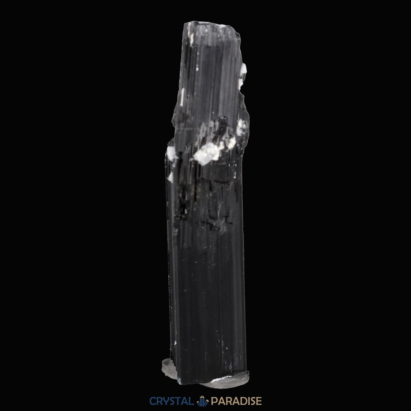 Schwarzer Schörl Turmalin an Himalaya Bergkristall (11,5g) - crystal paradise