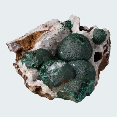 Malachit in Kongo Quarz mit Dolomit Matrix aus dem Kongo (133g) - crystal paradise